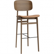 Norr11 - NY11 Barstuhl mit Sitzpolsterung und Rückenlehne Hell geräuchert | Camel 21004 (Dunes)