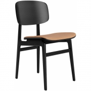 Norr11 - NY11 Stuhl mit Sitzpolsterung Schwarz | Camel 21004 (Dunes)