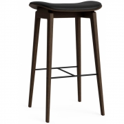 Norr11 - NY11 Thekenstuhl mit Sitzpolsterung Dunkel geräuchert | Pitch Schwarz 20296 (Leder Shade)