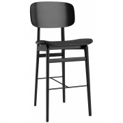 Norr11 - NY11 Thekenstuhl mit Sitzpolsterung und Rückenlehne Schwarz | Anthrazit 21003 (Dunes)