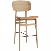 Norr11 - NY11 Thekenstuhl mit Sitzpolsterung und Rückenlehne Natur | Camel 21004 (Dunes)