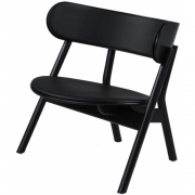 Northern - Oaki Loungestuhl mit Sitz- und Rückenpolster Eiche schwarz lackiert