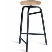 Northern - Treble Barhocker, Leder Schwarz/Braunes Leder