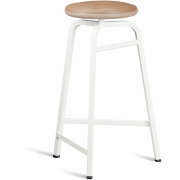 Northern - Treble Barhocker, Leder Weiß/Braunes Leder