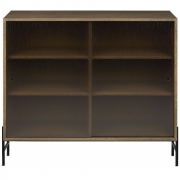 Northern - Hifive Glas Schrank 100 Niedrig / Eiche geräuchert