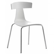 Plank - REMO Kunststoff Stuhl Weiß | Verchromt