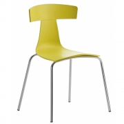 Plank - REMO Kunststoff Stuhl Schwefelgelb | Verchromt