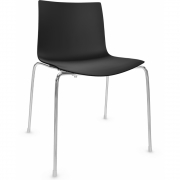 Arper - Catifa 46 0251 Stuhl einfarbig Schwarz | Verchromt