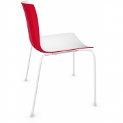 Arper - Catifa 46 0251 Stuhl zweifarbig Weiß-Rot | Weiß