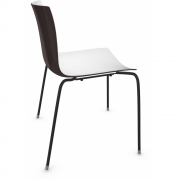 Arper - Catifa 46 0251 Stuhl zweifarbig Weiß-Dunkelbraun | Schwarz