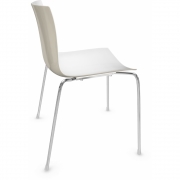 Arper - Catifa 46 0251 Stuhl zweifarbig Weiß-Elfenbein | Verchromt