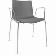 Arper - Catifa 46 0251 Armlehnstuhl einfarbig Anthrazit | Verchromt