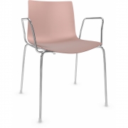 Arper - Catifa 46 0251 Armlehnstuhl einfarbig Rosé | Verchromt