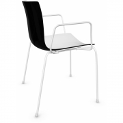 Arper - Catifa 46 0251 Armlehnstuhl zweifarbig Weiß-Schwarz | Weiß