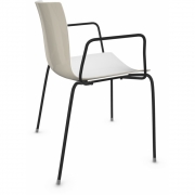 Arper - Catifa 46 0251 Armlehnstuhl zweifarbig Weiß-Elfenbein | Schwarz