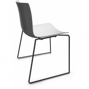 Arper - Catifa 46 0278 Kufenstuhl zweifarbig Weiß-Anthrazit | Schwarz