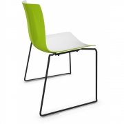 Arper - Catifa 46 0278 Kufenstuhl zweifarbig Weiß-Grün | Schwarz