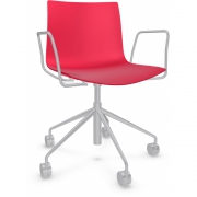 Arper - Catifa 46 0380 Drehstuhl mit Armlehnen einfarbig Rot