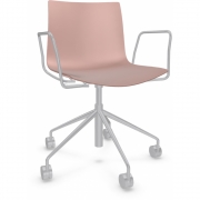 Arper - Catifa 46 0380 Drehstuhl mit Armlehnen einfarbig Rosé