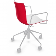 Arper - Catifa 46 0380 Drehstuhl mit Armlehnen zweifarbig Weiß-Rot