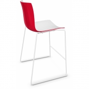 Arper - Catifa 46 0474 Barhocker zweifarbig H 64cm Weiß-Rot | Weiß