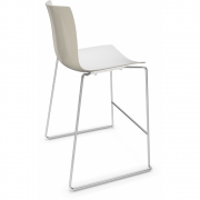 Arper - Catifa 46 0474 Barhocker zweifarbig H 64cm Weiß-Elfenbein | Verchromt