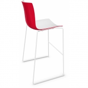 Arper - Catifa 46 0471 Barhocker zweifarbig H 76cm Weiß-Rot | Weiß