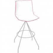 Arper - Catifa 46 0487 Barhocker zweifarbig H 73cm Weiß-Rot