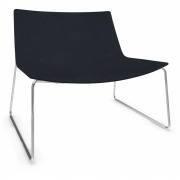 Arper - Catifa 80 2010 Loungesessel mit Kufengestell Kunstleder Schwarz