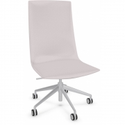 Arper - Catifa Sensit Office 4902 Drehstuhl mit Rollen Weichleder Weiß | Alu glänzend