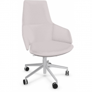 Arper - Aston Office 1927 Stuhl mit Rollen Weichleder Weiß