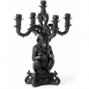 Seletti - Burlesque Kerzenhalter Affe | Schwarz