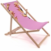 Seletti - Klappbarer Liegestuhl Lipsticks Pink