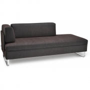 Swiss Plus - Doppio Doppelbett Kufenfüße Chrom / Rückenelemente mit Stoffbezug 