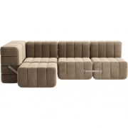 Ambivalenz - Curt Sofa Set 9 Grau / Braun (Barcelona Vole V3347/15)