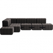 Ambivalenz - Curt Sofa Set 12 Grau / Braun (Jet 9108)