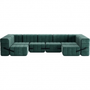Ambivalenz - Curt Sofa Set 15 Serpentine Grün (Barcelona V3347/39)
