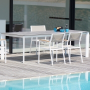 Fiam - Sky Auszugstisch Weiß / Zementoptik