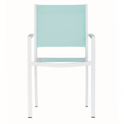 Fiam - Aria Stapelsessel Gestell: Weiß; Bezug: Aqua