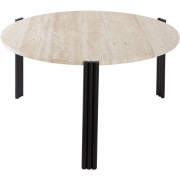 AYTM - Tribus Couchtisch Ø 80 cm Schwarz / Travertin