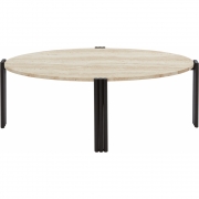 AYTM - Tribus Couchtisch Oval Schwarz / Travertin