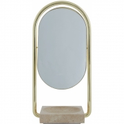 AYTM - Angui Tischspiegel Gold/Travertine
