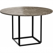 New Works - Florence Esstisch Ø120 Grau Marais Marmor / Schwarz
