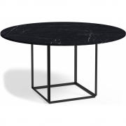 New Works - Florence Esstisch Ø145 Schwarz Marquina Marmor / Schwarz