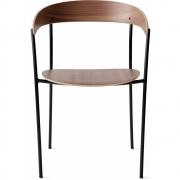 New Works - Missing Armlehnenstuhl, Walnuss 