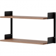 New Works - Wandregal 450 Walnuss / Schwarz