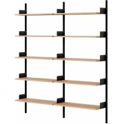 New Works - Library Wandregal 1900 Eiche / Schwarz