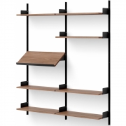 New Works - Living Wandregal 1900 Walnuss / Schwarz