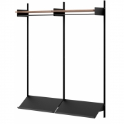 New Works - Wardrobe Regal 2 Walnuss / Schwarz