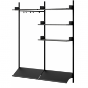 New Works - Wardrobe Regal 3 Esche Schwarz / Schwarz